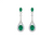 3.20 carat Oval Natural Emerald Teardrop Earrings in 14k Gold Diamond Accent Drop Style