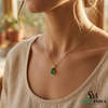 Design By Punit Sahu Pear Shaped Emerald Pendant Necklace – Dainty Teardrop Green Gemstone Fine Jewelry for Women