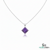 Radiant Princess-Cut Purple Amethyst Pendant – Fine Gold Jewelry