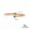 Emerald Bypass Ring in 14K Gold - Open Two Stone Adjustable Minimal Ring