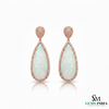 Pear Shape Opal Diamond Dangle Earring Bridal opal earrings