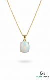 Oval Opal Diamond Halo Pendant Natural Gemstones Jewelry