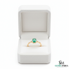 Natural Oval Emerald Engagement Ring with Diamond Accents – 14K Gold