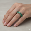 4.40 carat Pear cut Natural Emerald Eternit Band In 14 and 18K Gold Special Gift for her