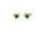 Classic Round Natural Emerald & Diamond Floral Stud Earrings in 18K Gold
