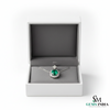 Oval Cut Natural Emerald Pendant with Diamond Halo Gemstone pendant for women