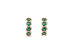 0.70 carat Natural Emerald Row Hoop Earrings Dainty Everyday Hoops