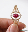 Vintage Style Oval Ruby and Diamond Ring - Romantic Ruby Jewelry