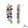 Fine Jewelry Multicolor Pear Cut Dangle Earrings - Multicolor Sapphire Stud Earrings