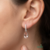 Teardrop Morganite & Diamond Dangle Earrings – Elegant Bridal Jewelry