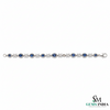 Blue Sapphire & Diamond Flower Bracelet in 14k and 18k Gold – Elegant Women’s Bracelet