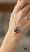 Heart-Cut Blue SapphireDiamond Heart Pendant - Gold Heart Pendant