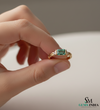 Emerald Cut Green Emerald Ring with Diamond Side Accents – Elegant Fine Jewelry Style