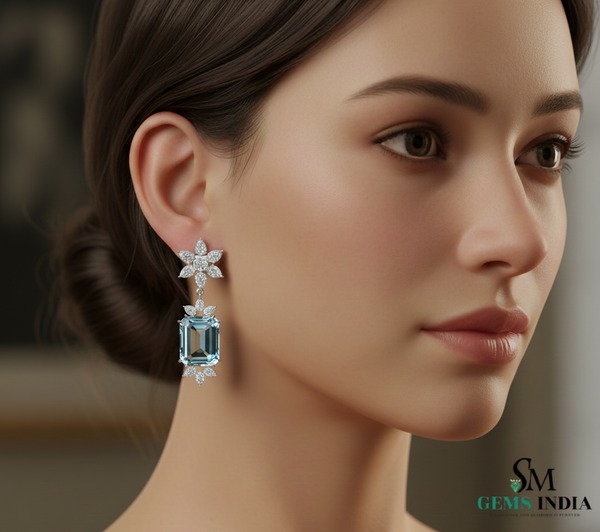 Doppelter Smaragd-Ring in offenem Design aus 14 Karat Gold – Band mit quadratisch und rund geschliffenen grünen Edelsteinen