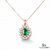 Oval Natural Emerald Diamond Halo Pendant – Fine Gold Jewelry