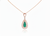 4.50 carat Natural Emerald Drop Pendant Infinity Loop Design with Diamond Halo Timeless Gold Necklace Gift