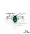 Oval Cut Emerald Ring with Diamond Halo & Split Shank Band