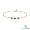Minimal Round Emerald Trio Bracelet – Elegant Everyday Jewelry