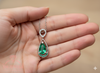 3.13 carat Genuine Emerald And Diamond Pendant for Woman's 14k Gold