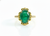 Oval shape Natural Emerald Cabochon with Diamond Band 18K Gold Ring 5 carat wedding Gift Ring