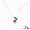 Statement Pear Amethyst and diamond Butterfly Pendant in 14k and 18k Gold Fine Jewelry
