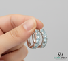 Natural Aquamarine Hoop Earrings - Elegant Blue Gemstone Jewelry