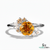 Round Orange Citrine Floral Ring with Diamond Accents in 14k and 18k Gold