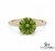 Round Cut Peridot Engagement Ring with Diamond Band - Jewelry gift for her
