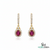 Elegant Oval Ruby Dangle Earrings in 14k and 18k gold Timeless Jewelry for her