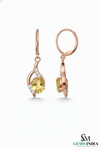 Oval Shape Natural Swirl Design Citrine Diamond Dangle Earring – Elegant Everyday Wear