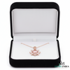 Round Pink Morganite & Diamond Halo Pendant - Morganite Diamond Pendant