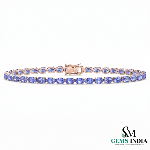 Elegant Oval Tanzanite Bracelet for Women - Luxury Gift For Her