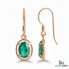 Natural Emerald Oval Drop Earrings – Gold Classic Everyday Fine Jewelry Earrings