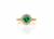Round Natural Emerald and Diamond Halo Engagement Ring in 14K Gold Handmade Fine Gold Jewelry