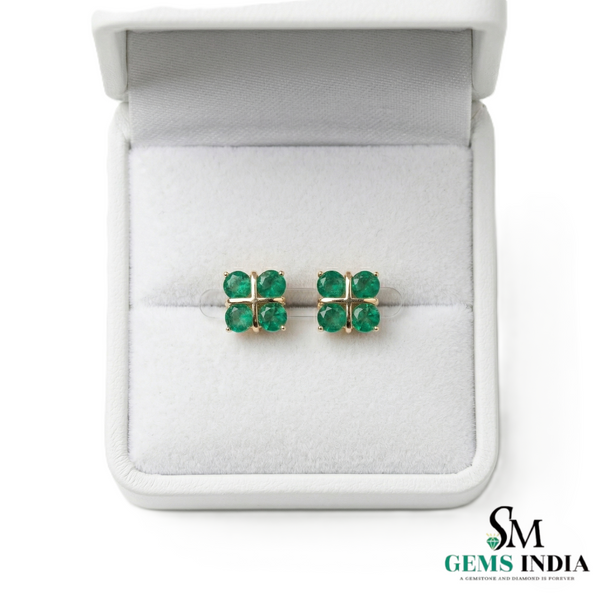 Minimal Emerald Stud Earrings in 14K Gold – Everyday Fine Jewelry