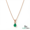 Design By Punit Sahu Pear Shaped Emerald Pendant Necklace – Dainty Teardrop Green Gemstone Fine Jewelry for Women