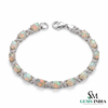 Natural Ethiopian Opal Tennis Bracelet with Diamond Infinity Links