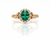 2.50 carat Oval Cut Emerald and Diamond Halo Ring in 14K Gold Vintage Engagement Ring
