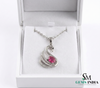 Swan Design Ruby Pendant with Diamond Accents Unique Animal Design Jewelry