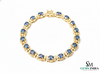 Luxury Oval cut Blue Sapphire Diamond Halo Tennis Bracelet for Women
