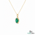 Elegant Oval Emerald & Diamond Half-Halo Pendant Anniversary gift for her