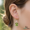 Emerald Cut Natural Peridot Diamond Dangle Earrings - Fine Jewelry Earrings