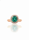 Cushion Cut Natural Emerald 2 carat Engagement Ring in 14K Gold Minimalist Fine Jewelry