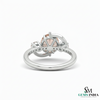 Modern Oval Morganite Ring with Diamond Curved Accents - October birthstone ring