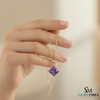 Radiant Princess-Cut Purple Amethyst Pendant – Fine Gold Jewelry