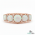 Round Opal and Diamond Band Ring in 14K Gold Eternity-Style Ring