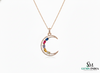 Zodiac-Inspired Oval shaped Multi-Color Gemstone Diamond Rainbow Gemstone Pendant
