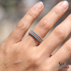 Turquoise Beaded Band Ring With Diamond Accent Rows - Gift For Her