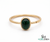 Minimalist Oval Emerald Ring in 14K Gold – Handmade Cabochon Gemstone Ring