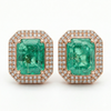 Natural Emerald Cut 4.10 Carats Women Stud Earrings